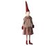Maileg Wichtel Pixy Mädchen Mega beiger Pullover mit rotem Muster und Karo Rock Weihnachten Dekoration zum sammeln Nr.14-2454-00