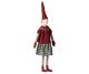 Maileg Wichtel Pixy Mädchen Mega roter Pullover mit beigem Muster und dunkel grünem Karo Rock Weihnachten Dekoration zum sammeln Nr.14-2454-01