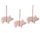 Maileg Tannenbaum Hänger Schweine mit Stickereien aus Baumwolle 3er Set Weihnachtsdeko zum sammeln und verschenken Maileg Ornament Nr 14-2551-00