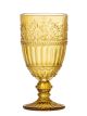 Bloomingville Weinglas FEYZA Gelb Rotwein Glas 325 ml geprägtes Muster 17x8 cm Trinkglas Nr 82060248