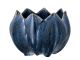 Bloomingville Blumentopf BEDOUR Blau 19 cm Durchmesser Blattförmiges Design Übertopf Nr 82060150
