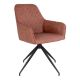 House Nordic Esszimmerstuhl HARBO Vintage Braun Kunstleder Drehbar Stuhl mit schwarzen Beinen aus Metall HN Esszimmer Möbel Nr 1001165