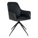 House Nordic Esszimmerstuhl HARBO Schwarz Kunstleder Drehbar Stuhl mit schwarzen Beinen aus Metall HN Esszimmer Möbel Nr 1001167