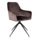 House Nordic Esszimmerstuhl HARBO Braun Samt Drehbar Stuhl mit schwarzen Beinen aus Metall HN Esszimmer Möbel Nr 1001168