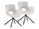 House Nordic Esszimmerstuhl AMORIM Weiß Bouclé Stoff Drehbar mit schwarzen Beinen aus Metall 2 Stück Stühle Nr 1001186