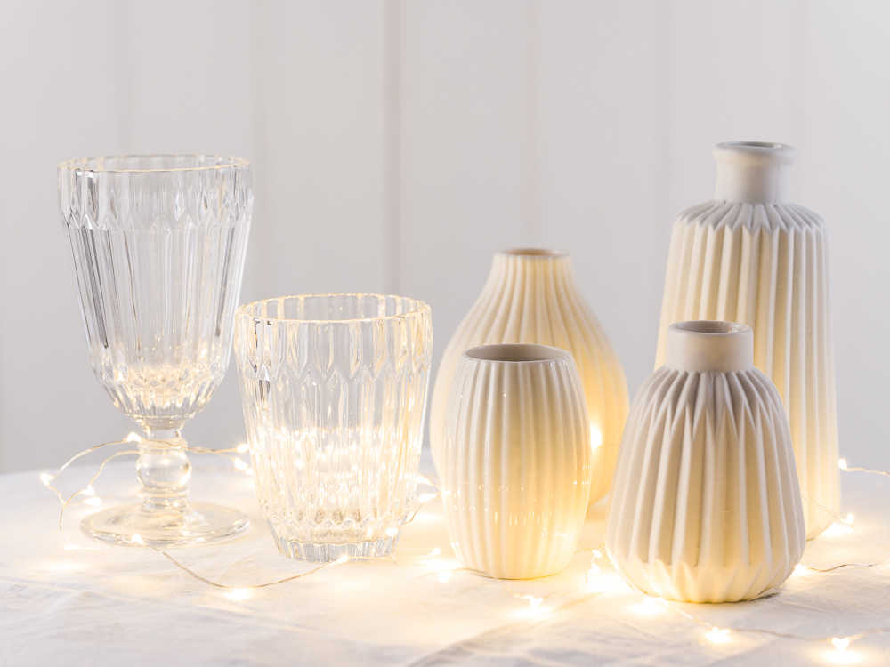 Hochzeitsdekoration kaufen und individualisieren Ideen und Inspirationen Gläser Kelche Vasen Tischdekoration